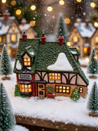 Styled photo - Nicholas Nickleby Cottage in a Christmas village display (display inspiration)