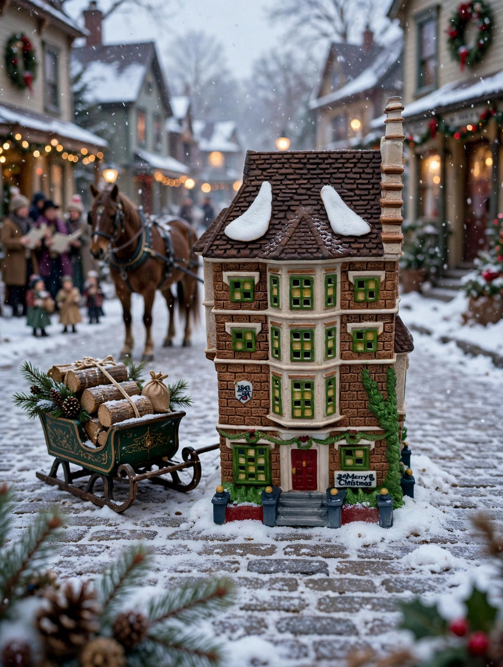 Department 56 Nephew Fred's Flat, Dickens' Village, 1991 – shown in a Dickens-style village street scene (styled display inspiration)