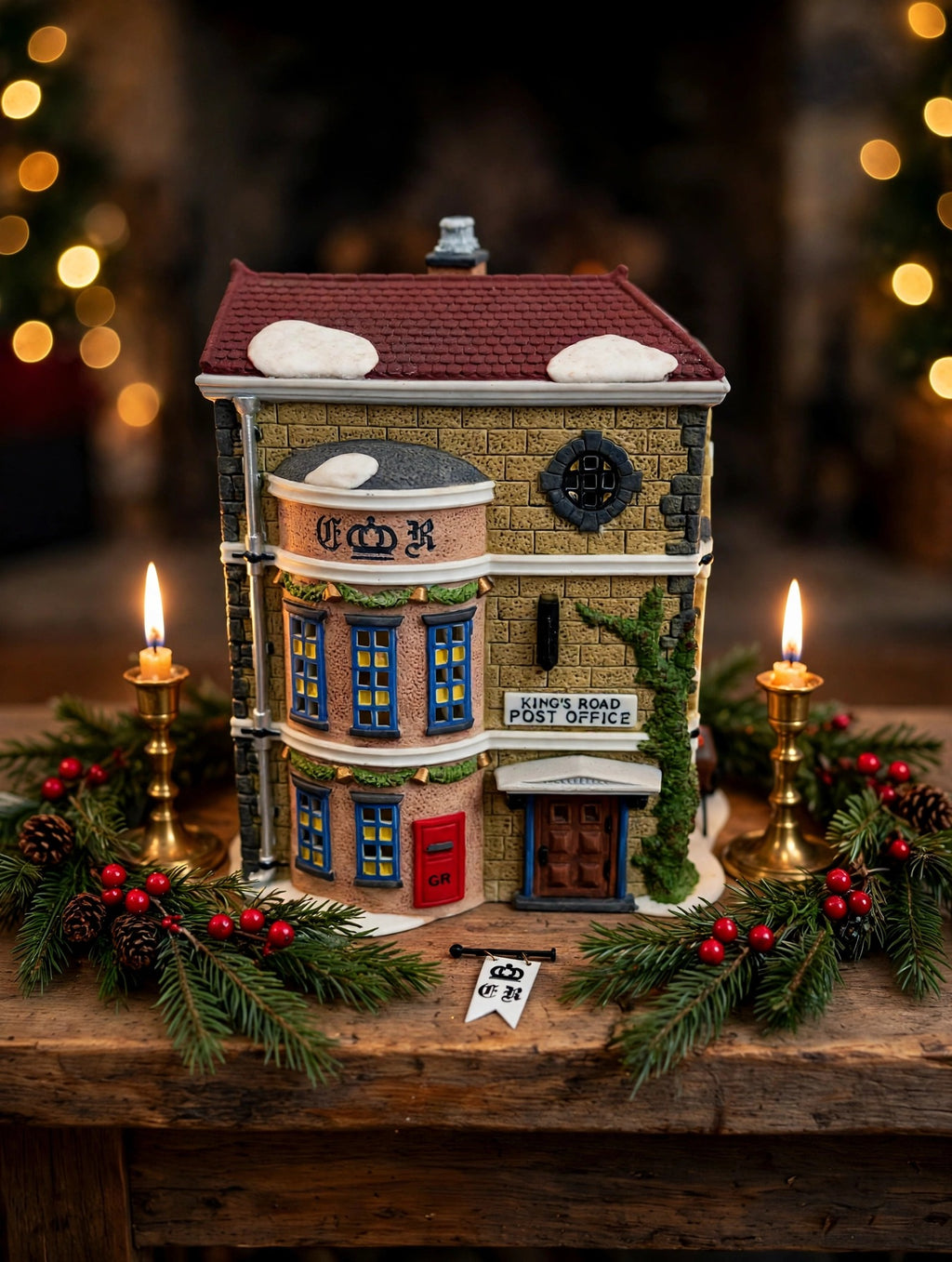 Styled photo - King’s Road Post Office on a fireplace mantel (display inspiration)