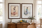 Styled lifestyle photo - the pair above a sideboard in a dining room (display inspiration)