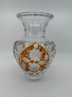 Amber crystal vase, front view (original color)