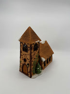 Department 56 Dickens' Village Church – three-quarter view from the left showing the steeple and nave roofline