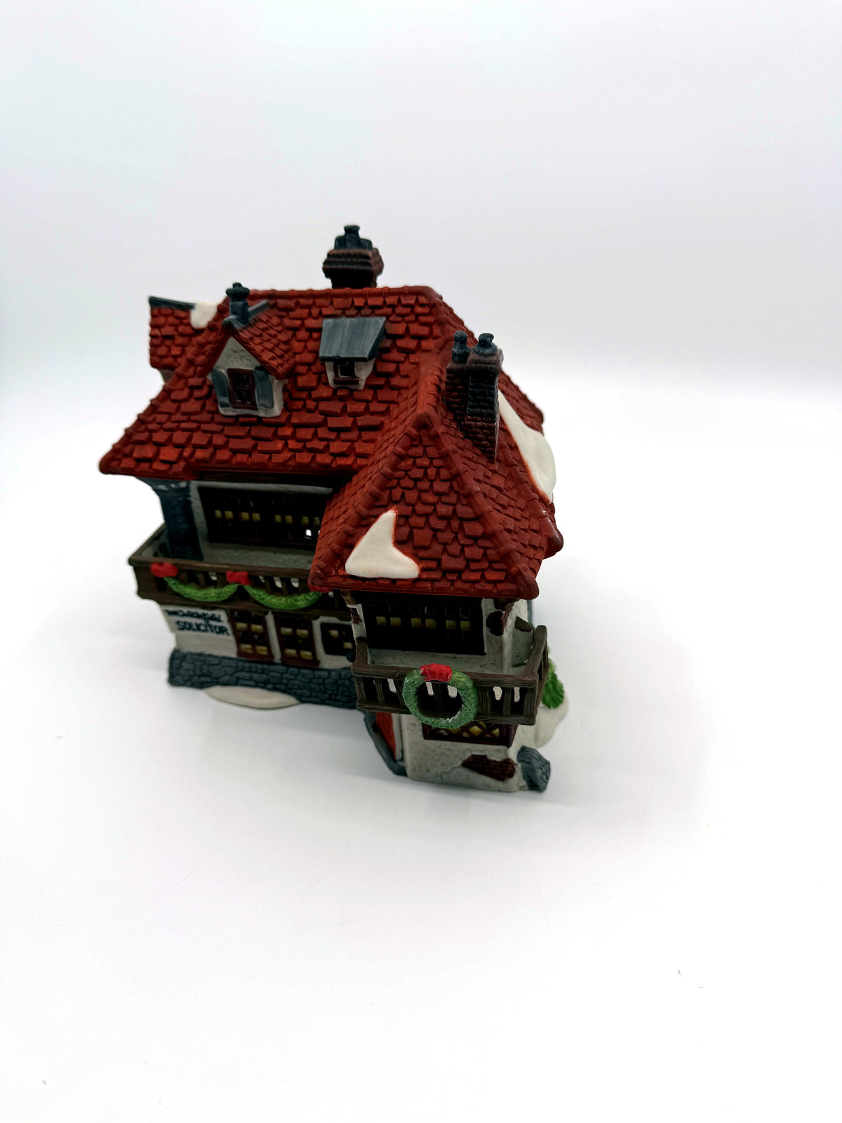Department 56 Mr. Wickfield Solicitor, Dickens' Village, David Copperfield, 1989 – front angle showing the wreath balcony