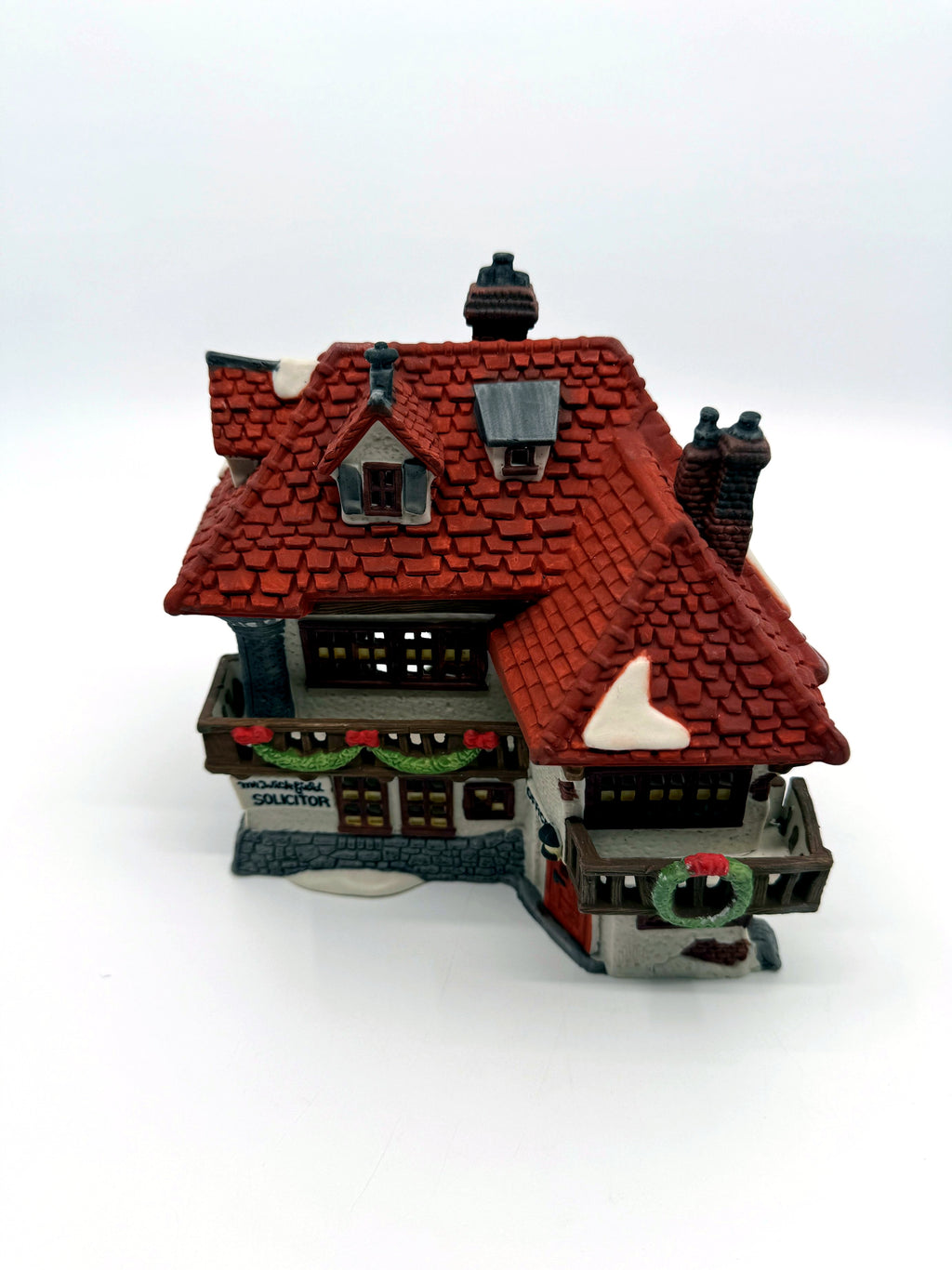 Department 56 Mr. Wickfield Solicitor, Dickens' Village, David Copperfield, 1989 – front view showing the red shingle roof and dormers