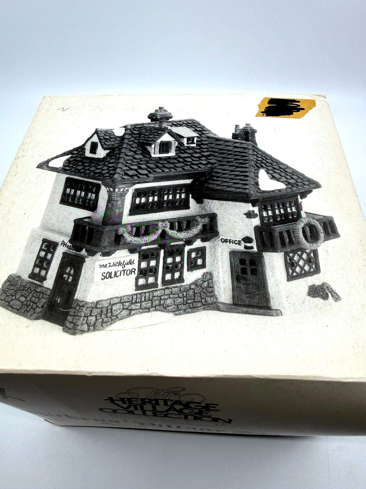 Department 56 Mr. Wickfield Solicitor, Dickens' Village, David Copperfield, 1989 – original box top with printed image of the building