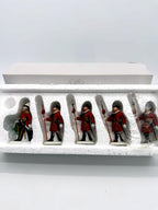 Department 56 Dickens' Village Yeomen of the Guard, set of 5 - complete set of five figurines in the original styrofoam tray: the officer and four guards, one guard still in its protective sleeve