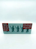Original Department 56 retail box, side printed with the marching guards illustration and item 58397; FRAGILE stickers as photographed